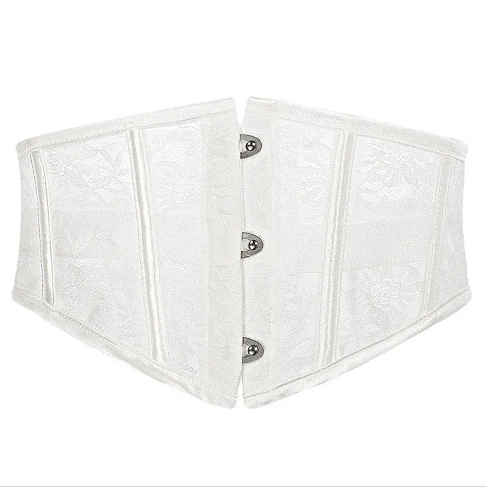 ⭐ White Lace-up Back Waist Cincher NWT